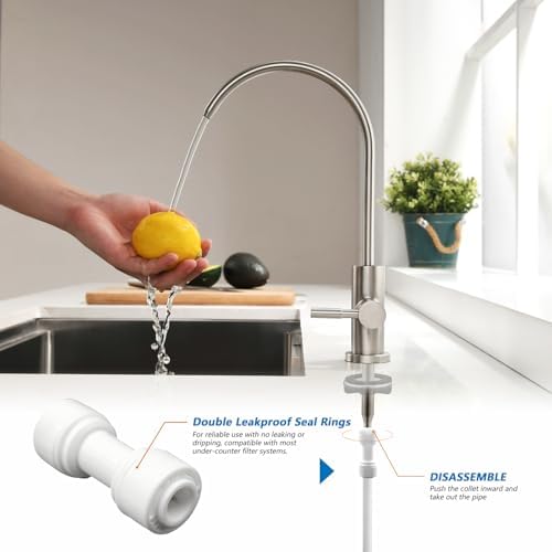 WEWE Drinking Water Faucet for RO System and Bar Sink, Brushed Nickel - Image 5