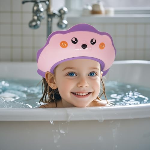 LiLiBBShie Baby Shower Cap, Baby Shower Cap Shield, Shower Cap for Kids, Visor Hat for Eye and Ear Protection for 0-9 Years Old Children, Cute Sea Lion shape Makes the Baby Bath More Fun (Pink) - Image 7