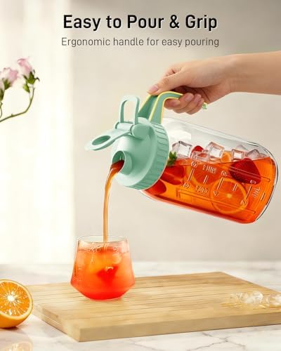 64 oz Mason Jar Pitcher, Glass Pitcher with Lid for Sun Tea & Iced Tea - Image 4