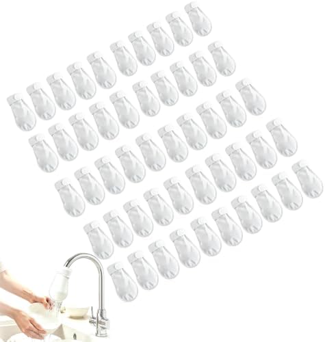 Faucet Filter Cotton Bags, Replaceable Non-Woven Sleeve for Kitchen & Bath (50 Pcs) by TETQNLG