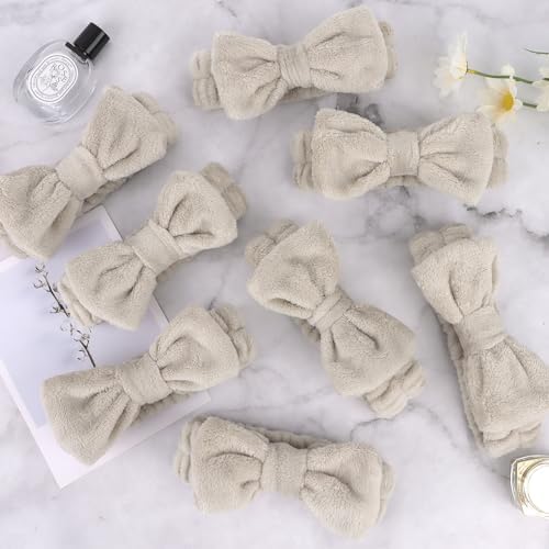 Ondder 8 Pcs Coffee Skincare Headbands Microfiber Hairband for Women Facial, Make Up, Spa, Yoga, Hair Band - 1 Pack of 8 Headbands - Image 7