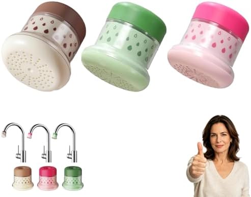 Mini Faucet Water Filter- Multi-Layer Filtration & Splash-Proof Kitchen Purifier, Splash-Proof Softener Parts, Detachable Leak-Proof F́aucet Mount Purifier for Kitchen Bathroom Home (3pcs) by Unknown