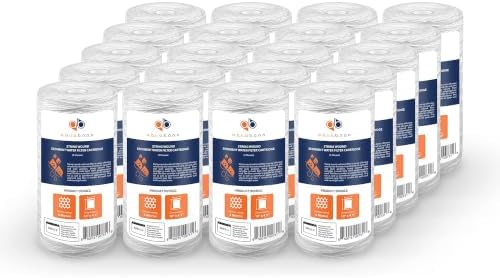 Aquaboon 5 Micron 10 x 4.5 String Wound Water Filter Cartridge 20-Pack by Aquaboon