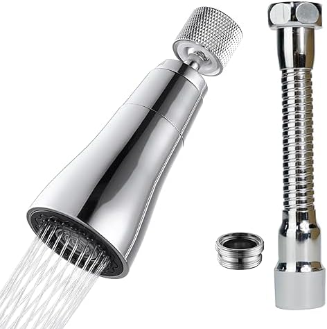 Kitchen Sink Faucet Sprayer Attachment - Movable Kitchen Tap Head 360° Rotatable Anti-Splash Sink Sprayer Facuet Nozzle Head Water Saving Faucet Aerator - 2 Modes Sprayer Chrome by YDmeet