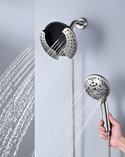 INAVAMZ 2 in 1 Shower Head with Handheld Combo High Pressure Nickel 1.8 GPM - Image 2