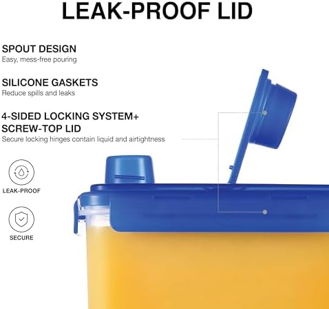 LocknLock Aqua Fridge Door Water Jug | Clear Pitcher | BPA Free Plastic Pitcher with Lid | 1 Gallon Pitcher with Lid for Water, Juice, Tea & More Beverages, Blue - Image 2