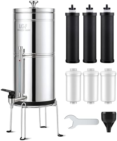 LCF Gravity-Fed Water Filter System, NSF/ANSI 42 Certified, 3G, 6 Filters by LCF