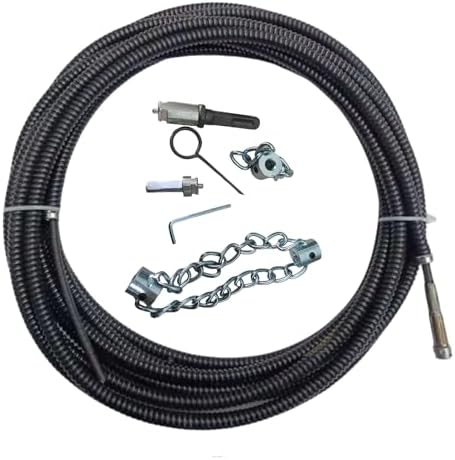 16.4 Ft Flex Shaft Sewer Cleaning Tool, Flex‑Shaft Sewer Descaling Chain, Push-Type Rotary Cable Sewer Dredge for PVC Pipes, Toilets, Traps & Industrial Boilers by Unknown