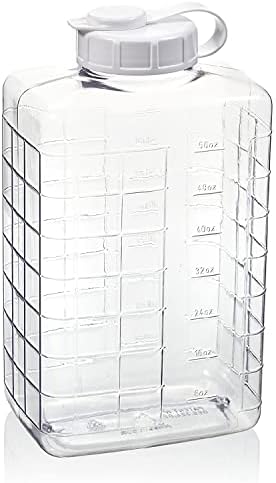 Arrow 2 Quart Jug for Cold Drinks - Clear View Plastic Refrigerator Bottle with Cap & Easy-Pour Spout - Graduated Markings - Ideal for Water, Iced Tea, Juice & Milk - BPA Free - Made in USA by ArrowHomeProducts