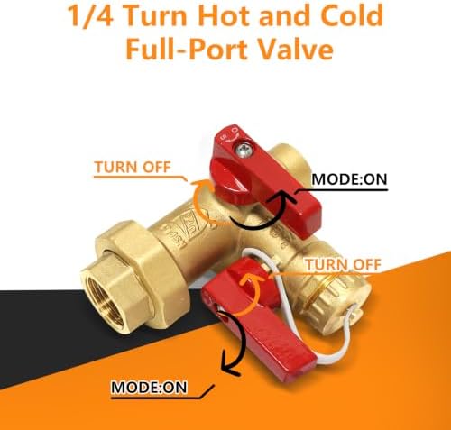 1PC HeSun 3/4" Copper Tankless Water Heater Service Valve Kit(TOOL033-1) - Image 6