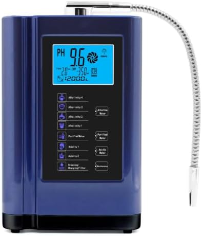Alkaline Water Ionizer Machine for Family, pH 3.5–10.5, 7 Settings Blue by Unknown