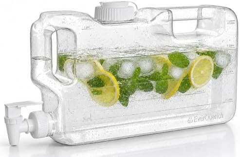 Refrigerator Water Dispenser 1.1 Gallon Bottle with Leak Proof Spigot by Unknown