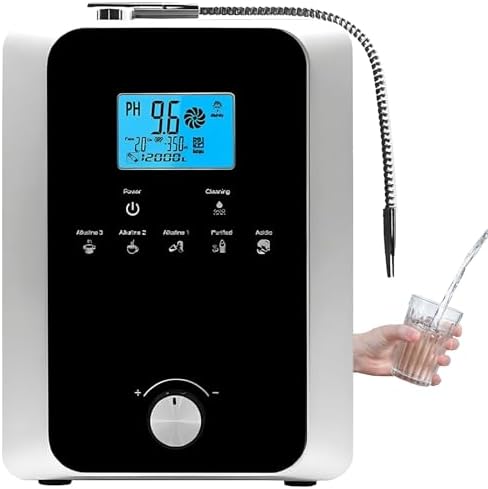 Alkaline Water Ionizer Machine for Home, Water Ionizer & Purifier, PH 3-11 Alkaline/Acid Water, Up to -800mV ORP, 8000L Filter, Auto-Clean, Intelligent Voice(Black2) by Unknown