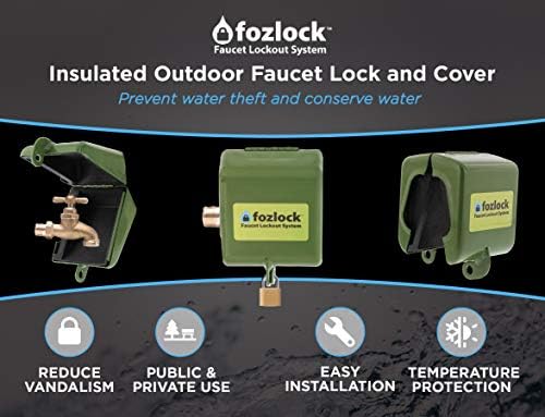 Fozlock Outdoor Faucet Lock System, Green – Insulated Garden Hose Bibb Cover and Lock, Easy to Install – This Outdoor Water Faucet Lock Prevents Water Theft and Vandalism - Image 2