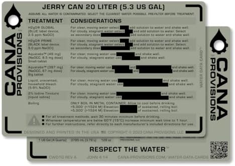 CANA PROVISIONS Water Data Card (4"x6") by Unknown