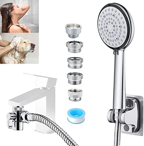 Sink Sprayer Attachment for Faucet,6 Mode Shower Head,Extension Sink Hose Sprayer for Shower,Pet Washing,Bathtub,Kitchen Faucet, Garden Rinse,Utility Laundry Tub by MOSELNY