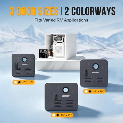15 x 18 Inch RV Tankless Water Heater Door Kit, Dark Gray Water Heater Access Door for RV Water Heaters, Galvanized Steel, Door Only - Image 4