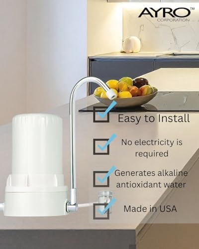 COUNTERTOP Water Filter with Alkaline Minerals & ANTIOXIDANTS - White White, AYRO Home & Travel Plus - Made in USA - Image 3