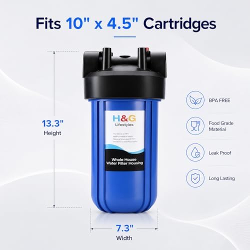 H&G Lifestyles Water Filter Housing 10 Inch, Water Filter Canister 10 x 4.5 - Image 5