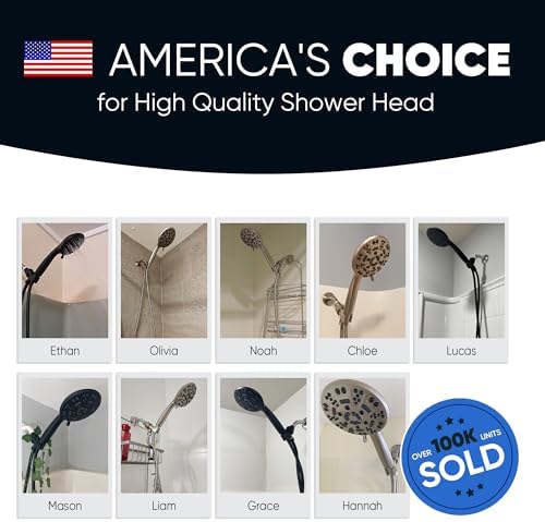 Cobbe 8-Setting Handheld Shower Head, Water-Saving Design, Matte Black - Image 5
