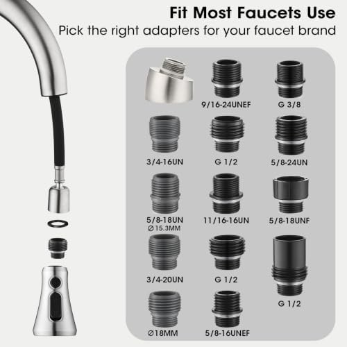 Kitchen Faucet Head Replacement, 3-Function Spray Nozzle - Image 5