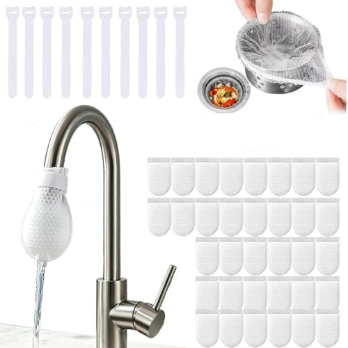 100pc*1000 Mesh Universal Faucet Filter Bag, Water Filter for Sink Faucet, Food Grade Non-Woven Replaceable Sleeve to Remove Limescale Sand Rust for Kitchen Bathroom by Unknown