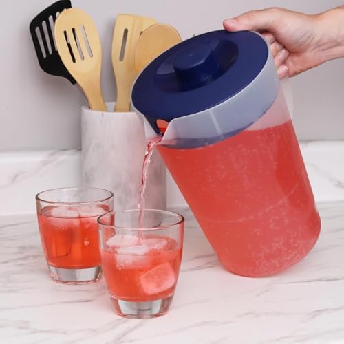 2-Pack Water Pitcher with Lid 1 Gallon Pitcher - Navy - Image 2