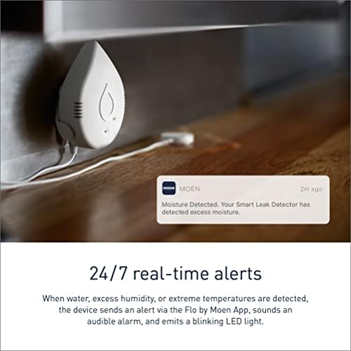 Moen Flo Smart Water Leak Detector, White, 4-Pack 920-005 - Image 3