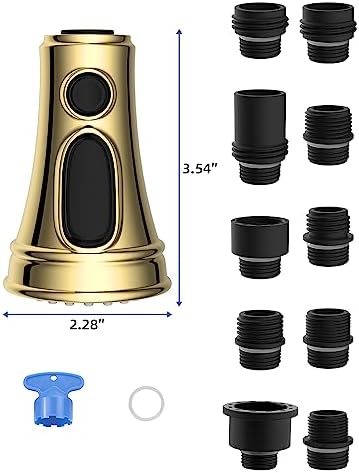 Hibbent Pull Down cUPC Certified Faucet Head Replacement, 15 Adapters - Image 6