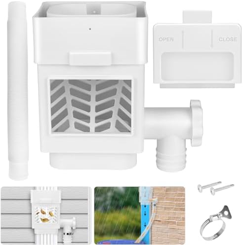 WADEO Rain Barrel Diverter Kit Fits 2''x3'' or 3''x4'' Downspouts White by WADEOmakeyourlifebetter