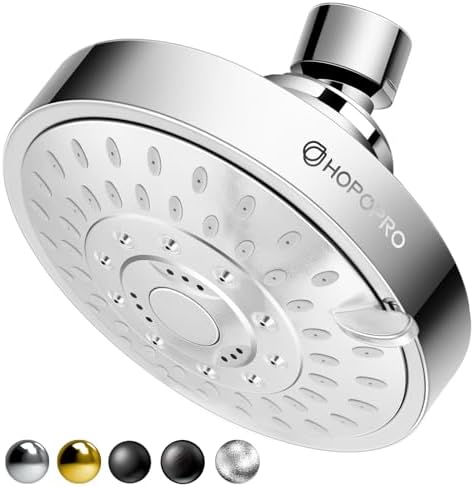 High Pressure Shower Head, HOPOPRO 5-Mode Fixed Showerhead, NBC Recommended by HOPOPRO