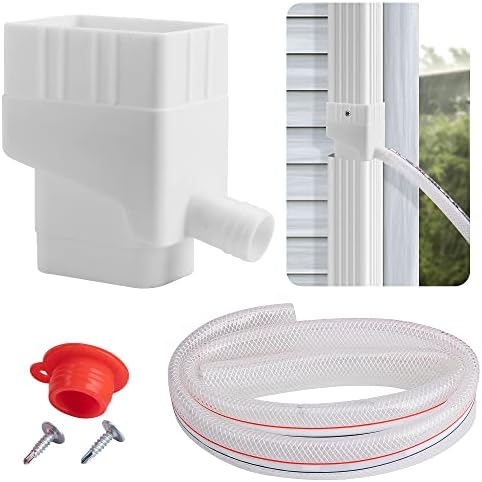 Rainwater Collection System-Rainwater Collection Diverter Connector System-Raindrop Rainwater Colander Kit for Hose for Diverting Water Fits 2’’ x 3’’ Standard Downspout by codree