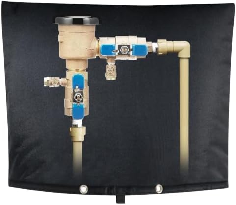 Backflow Preventer Cover, Pipe Freeze Insulation, 30" Wx24 H, Black by bruwaa