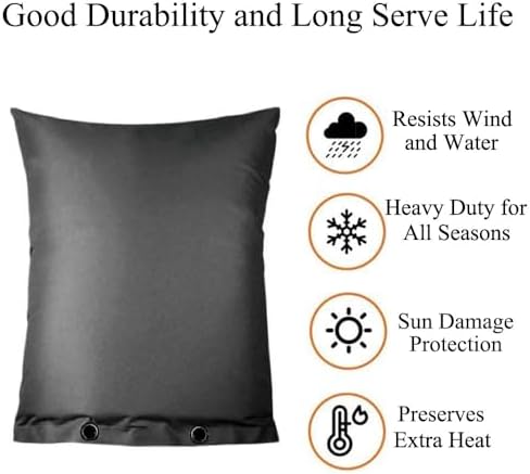 Industrial 600D Winter Sprinkler Valve Cover, Upgraded Backflow Preventer Aluminum Foil Insulation Sleeve for Outside Well Pump Freeze Protection (Dark Grey) - Image 6