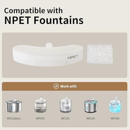 NPET Replacement Filters for Cat Water Fountain WF050/WF210Plus, 4 Packs - Image 6