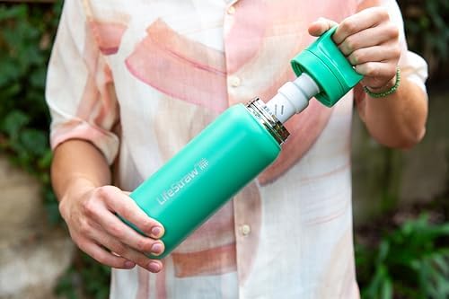 LifeStraw Go Series Insulated Steel Water Filter Bottle, 1 L, Cactus Green - Image 4