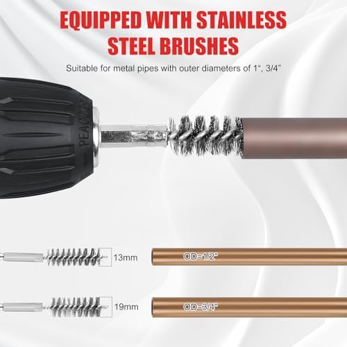 1/2" & 3/4" Copper Pipe Cleaner for Drill - Quick Rust Removal - Image 6