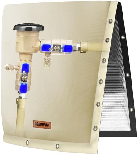 TOHONFOO 2-Way Open Backflow Preventer Pipe Cover Outside, 20"Wx26"H, Beige by TOHONFOO