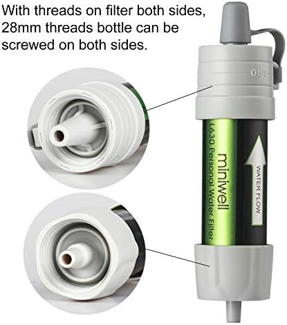 Miniwell Gravity Water Filter Straw - Ultralight, Versatile Hiker Filter with Bucket Connector (Grey) - Image 4