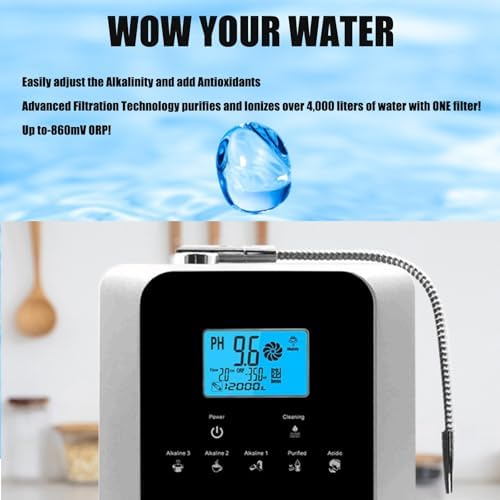 Alkaline Water Ionizer Machine for Home, 11 Titanium Plates, pH 3-11 Water Purifier, 800mV ORP, 8000L Filter Capacity, Premium Silver Design - Image 4