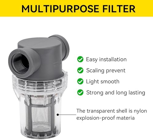 3/4'' Female NPT in-Line Strainer - Garden Hose Filter for High Pressure Washer, Sediment Filter with 30 Mesh Stainless Steel Screen (3/4'' 30 Mesh) - Image 5