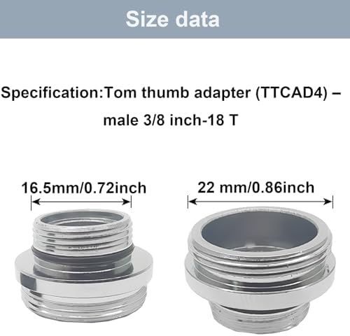 2Pcs Brass Faucet Adapter Kit, Connect Garden Hose, Standard Hose via Diverter, Male & Female Adapter for Sink Faucets - Chrome Finished TTCAD4 - Image 2