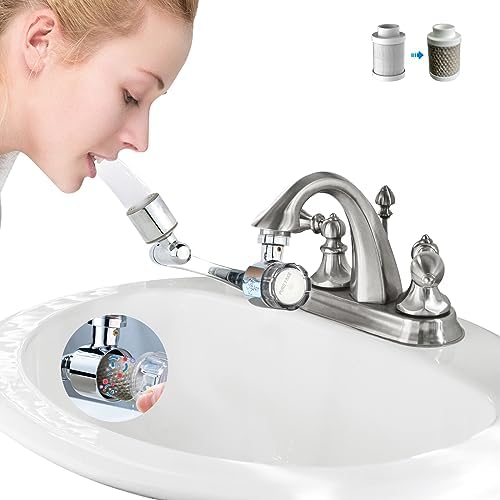 Water Filter for Bathroom Sink 1080 Rotating Swivel Faucet Extender by PureTake