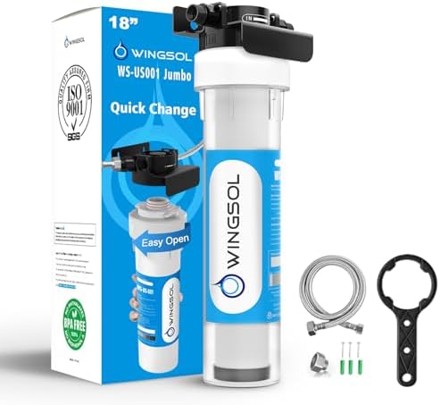 WINGSOL Water Filter for Sink Faucet, Reduce Heavy Metals/Chlorine/PFAS/PFOA/PFOS/Odor/Sediment, NSF/ANSI 42&53 Improve Taste, EZ Change Life Indication Mineral pH+ Under Sink Water Filter (Advanced) by WINGSOL