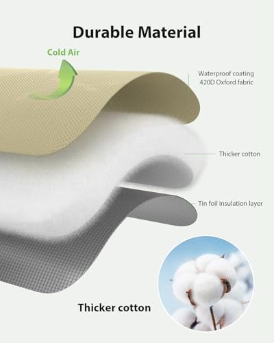 Outdoor Faucet Covers for Winter Freeze Protection, Kanosan 8.3"H X 6.7"W Thickened Reflective Outside Spigots Covers Hose Bib Insulated Sock for Winter Cold Weather, 2 Pack Kahaki - Image 4