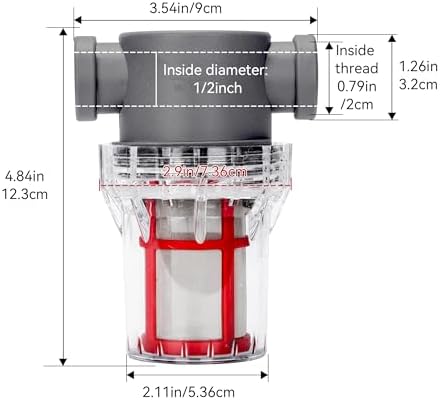 1/2'' Female NPT in-Line Strainer - Garden Hose Filter for High Pressure Washer, Sediment Filter with 200 Mesh Stainless Steel Screen (1/2'' 200 Mesh) - Image 2