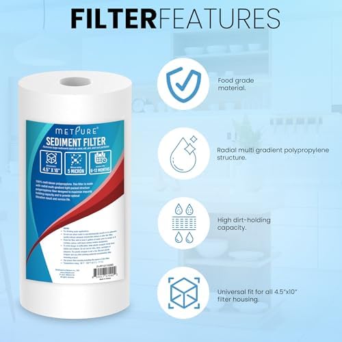 Metpure 5 Micron 4.5 x 10 Sediment Water Filter - Image 4