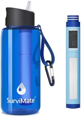 SurviMate 5-Stage 0.01μm Ultra-Filtration Filtered Water Bottle BPA-Free by SurviMate