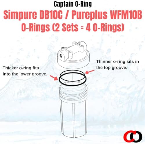 Captain O-Ring – Replacement O-Rings for Simpure DB10C PurePlus PP-WFM10B Filter Housing (2 Sets, 4 O-Rings) - Image 2