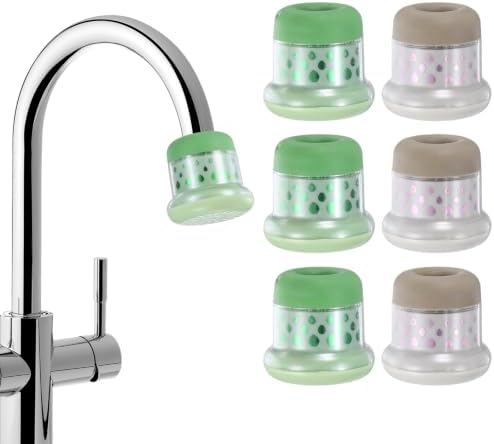 M METERXITY 6-Pack Mushroom Shaped Faucet Water Filter, Brown/Green by MMETERXITY